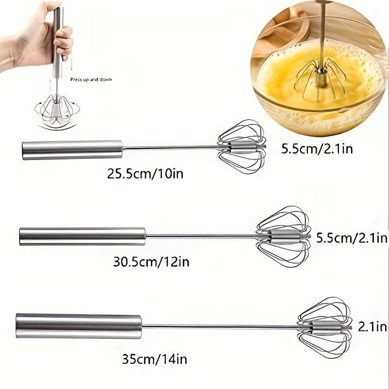 Stainless Steel Eggbeater,egg scrambler,hand mixer, Rotating Semi-Automatic  Eggbeater, Allows you to stir Easily Without Feeling Tired, Used for