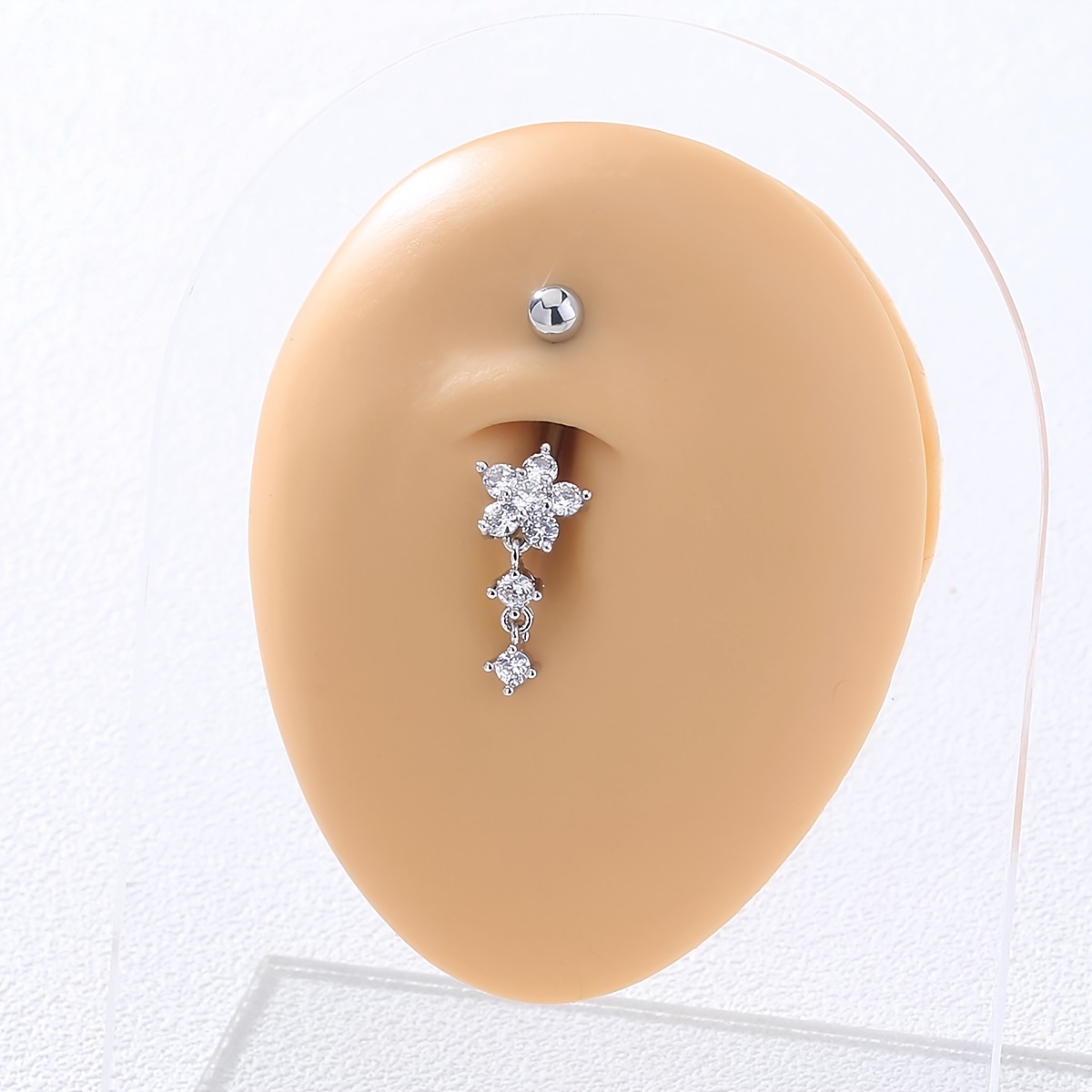 1pc Classic Crystal Belly Button Rings Zircon Drop Dangle Piercing Women  Body Je