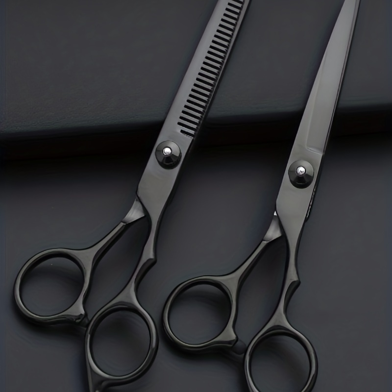 

1pc/11pcs All Black Hair Cutting Scissors Thinning Shears Professional Hairdressing Scissors With Hair Styling Tools Accessories
