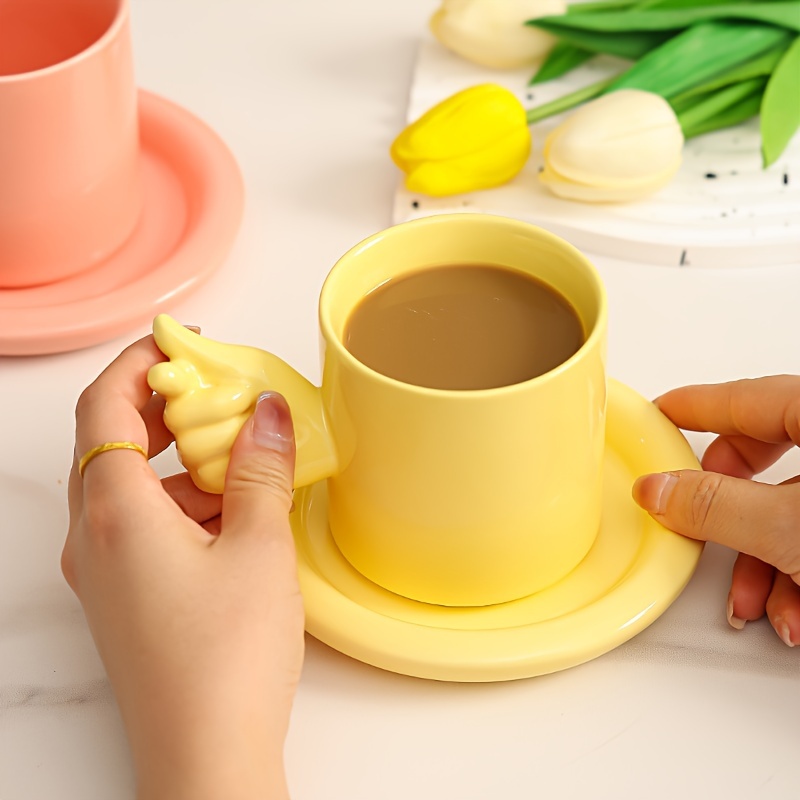 Hedume Set of 4 Cute Ceramic Hot Chocolate Mugs with Handle, Coffee Mug  Set, Couple Matching Mugs, P…See more Hedume Set of 4 Cute Ceramic Hot