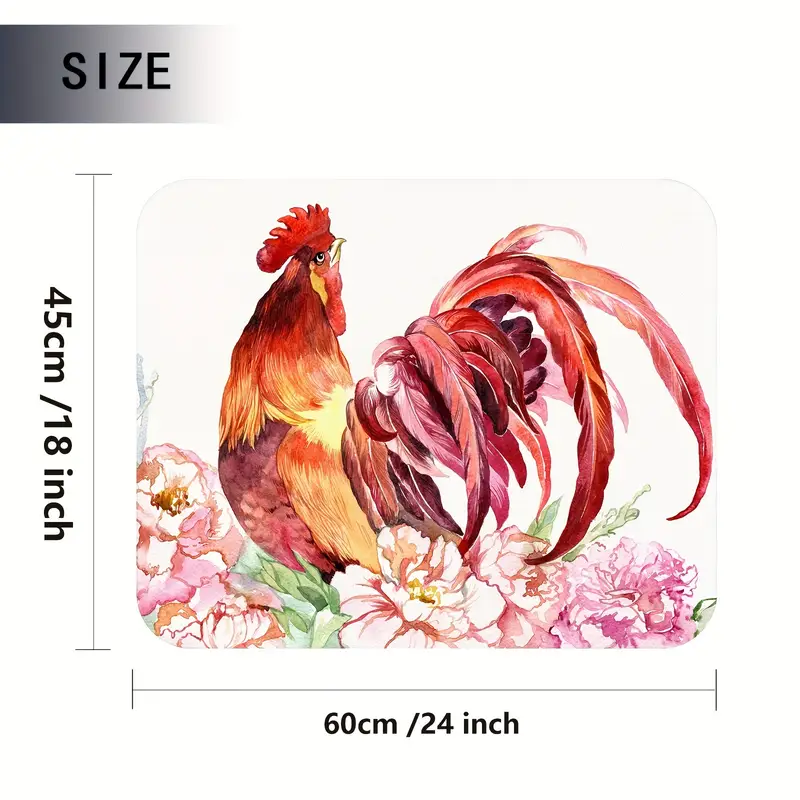 Vintage Red Rooster Dish Drying Mat, Watercolor Farm Bird Cock Large Dish  Pad For Kitchen Counter, Reversible Microfiber Dishes Drainer Mat, Table  Topper, - Temu