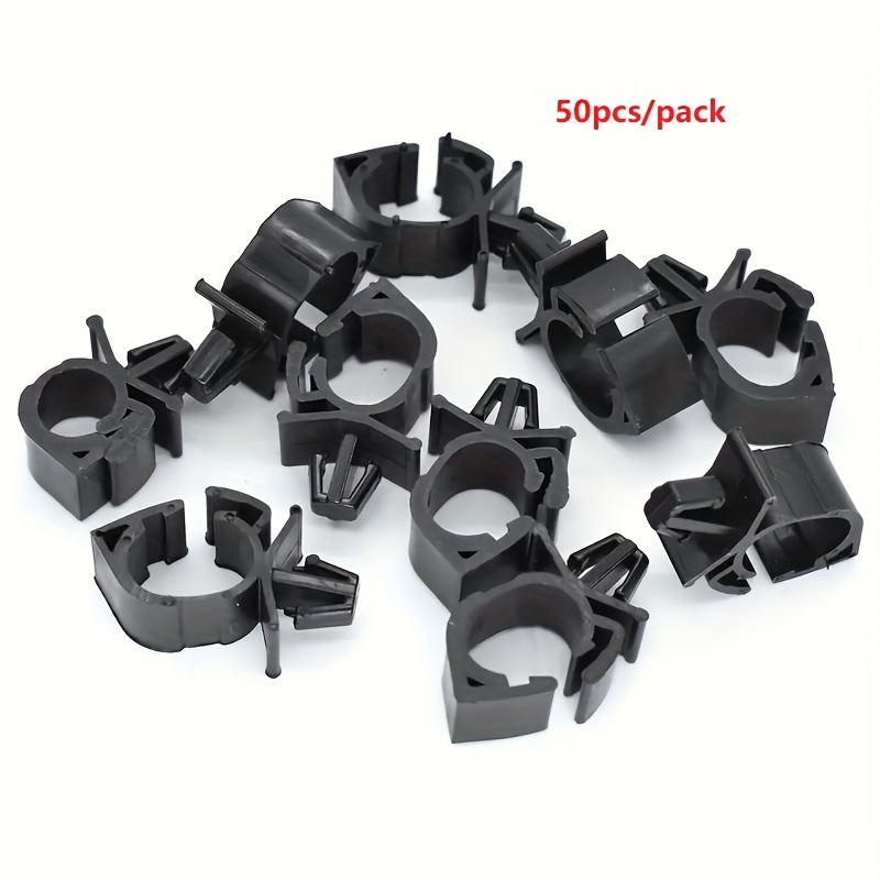 Black & White Nylon Plastic P Clips - Fasteners for Cable Tidy & Tubing