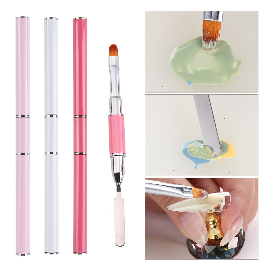 Double Ended Nail Art Brushes With Nail Art Pen Professional - Temu