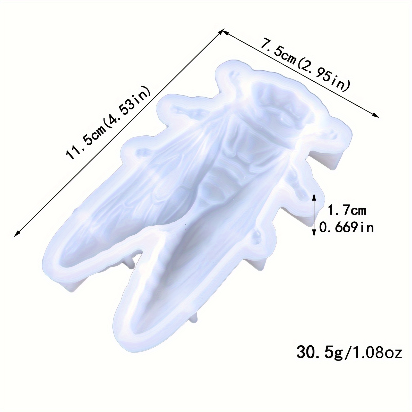 Image of 1pc 3d Cicada Silicone Resin Mold, Epoxy Resin Insect Ornament Silicone Casting Molds For Wall Decoration Office Living Room Garden Display Decor Crafts, Desktop, Cabinets Decor