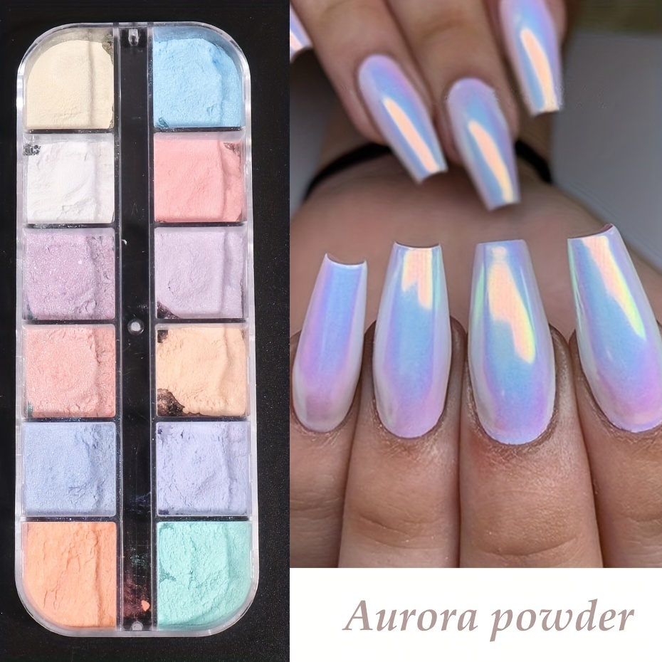 Pearl Chrome Nail Powder Mirror Effect Aurora Magic - Temu
