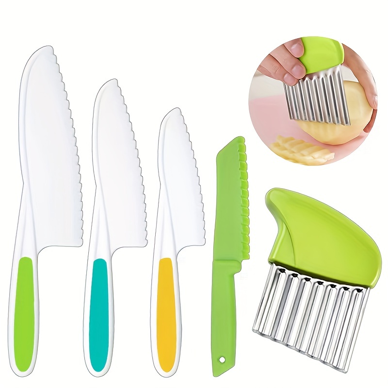 Lettuce Knife Nylon Kitchen Knives For Kids Safe Colorful Plastic Cooking  Knives For Children Chef Knife Salad Bread Knife(1set, Multicolor)