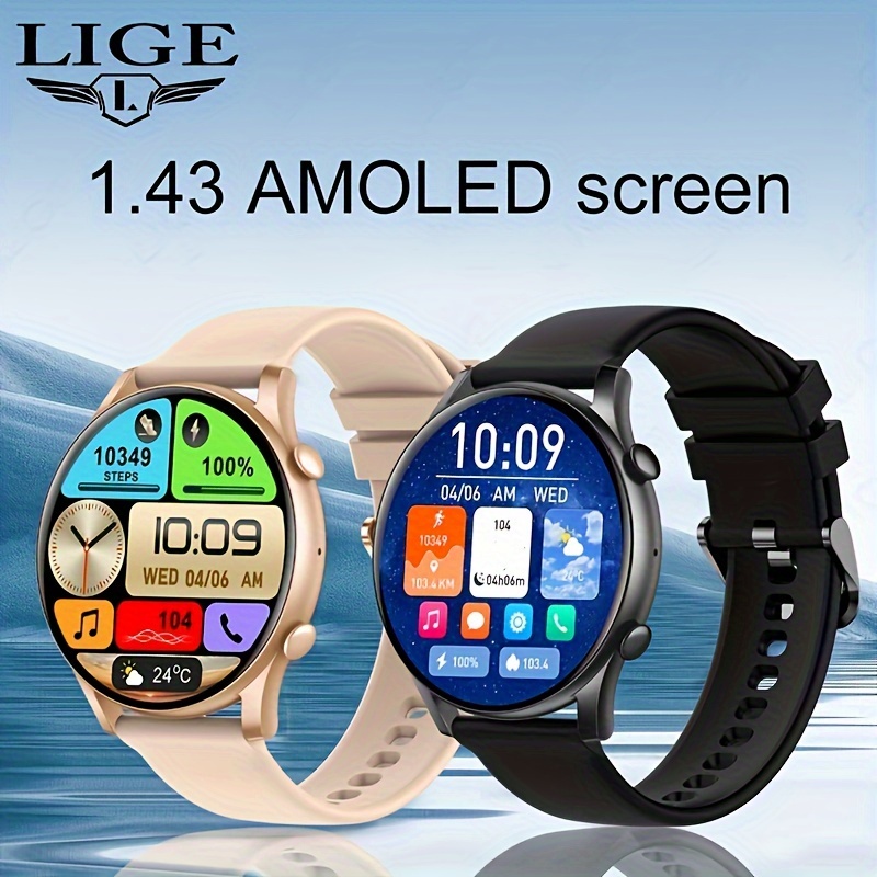 LIGE-reloj inteligente con pantalla táctil para hombre, accesorio de  pulsera de acero resistente al agua con seguimiento de actividad deportiva