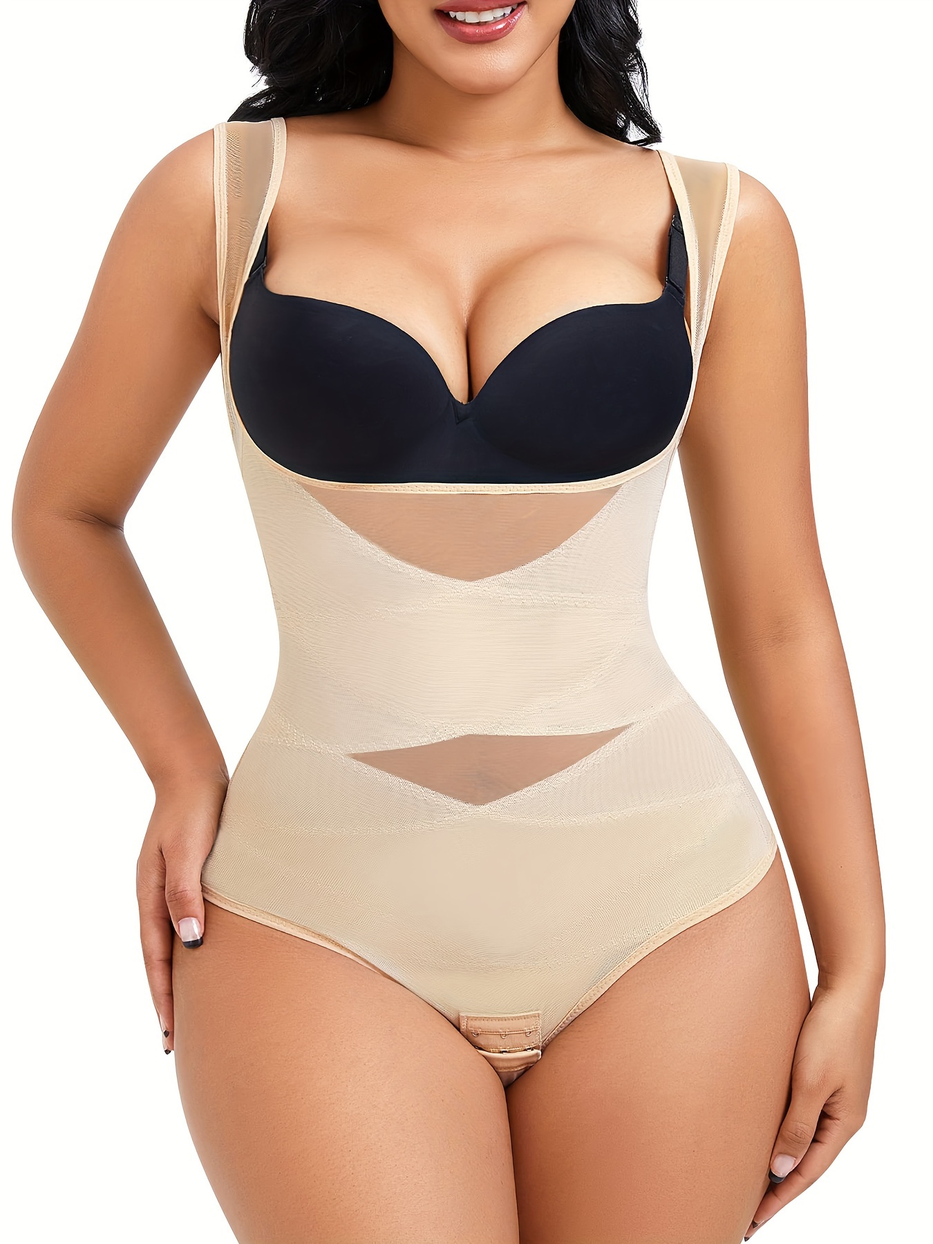 Seamless Shaping Bodysuit Tummy Control Slimmer Open Bust - Temu