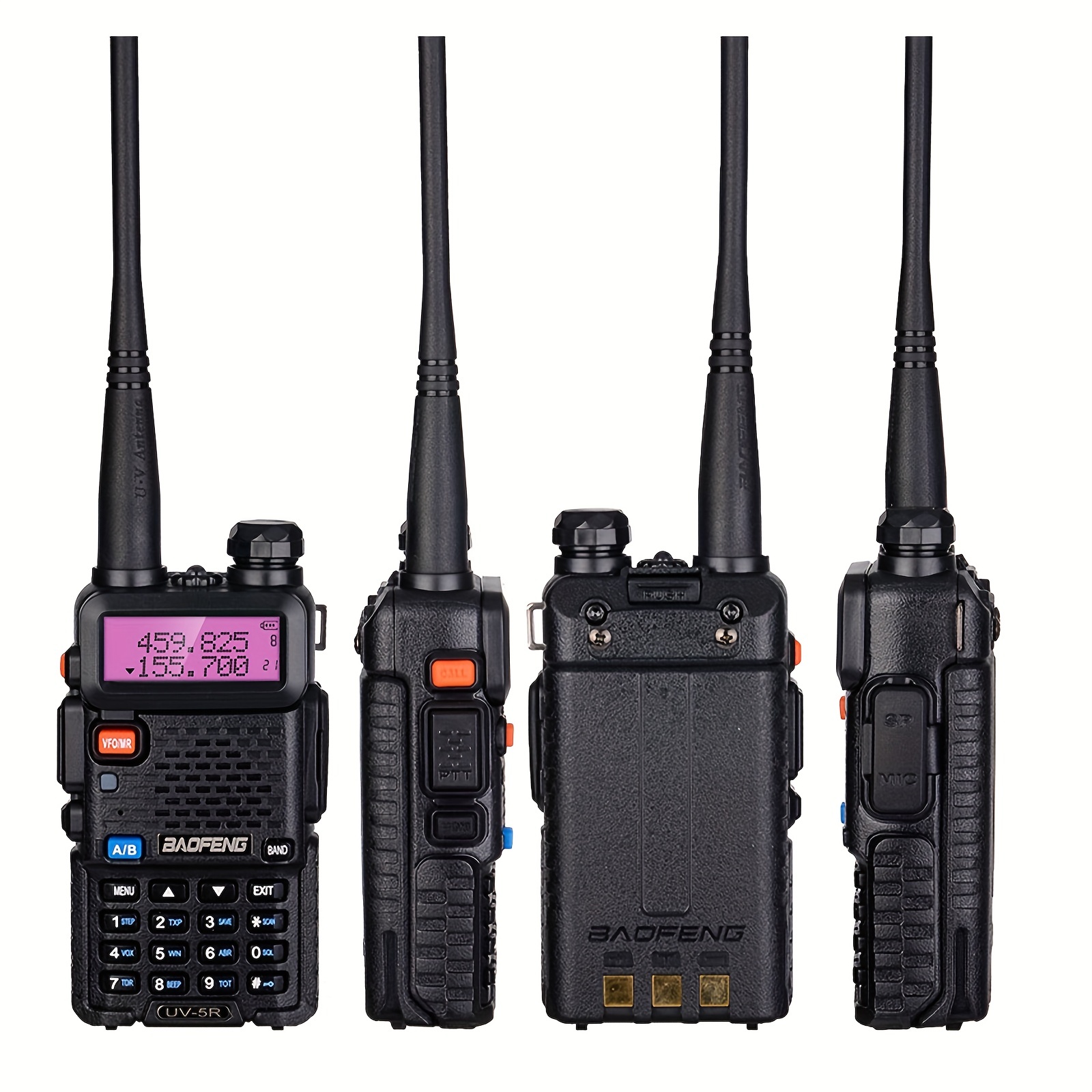 Baofeng Uv-5r Two Way Radio Dual Band Vhf136.000-174.00mhz/uhf:  400-480.00mhz, Walkie Talkie 1800mah Li-ion Battery(black) Temu South  Korea