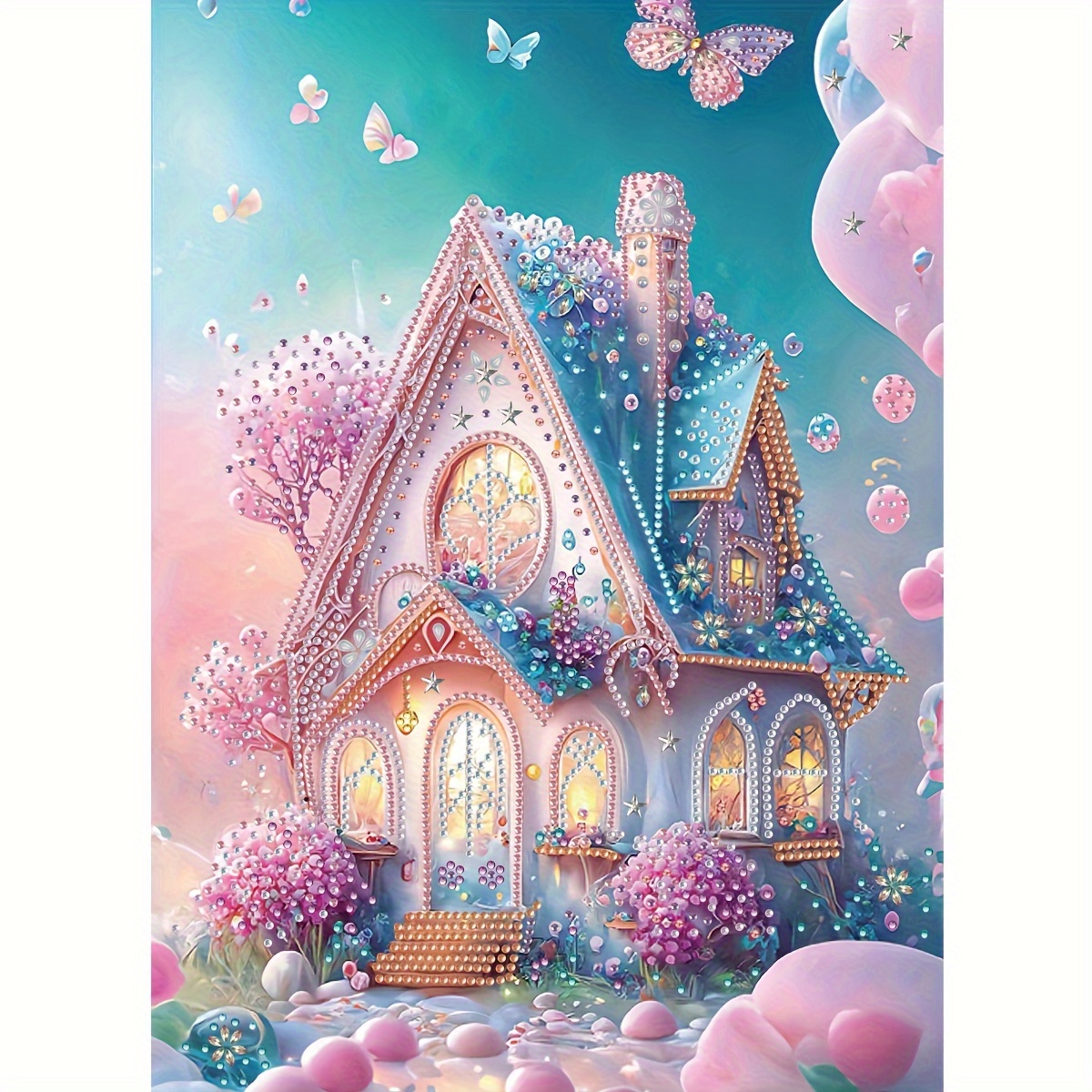 Fairy Tale Cabin Landscape Diamond Painting Kit 5d Diy - Temu