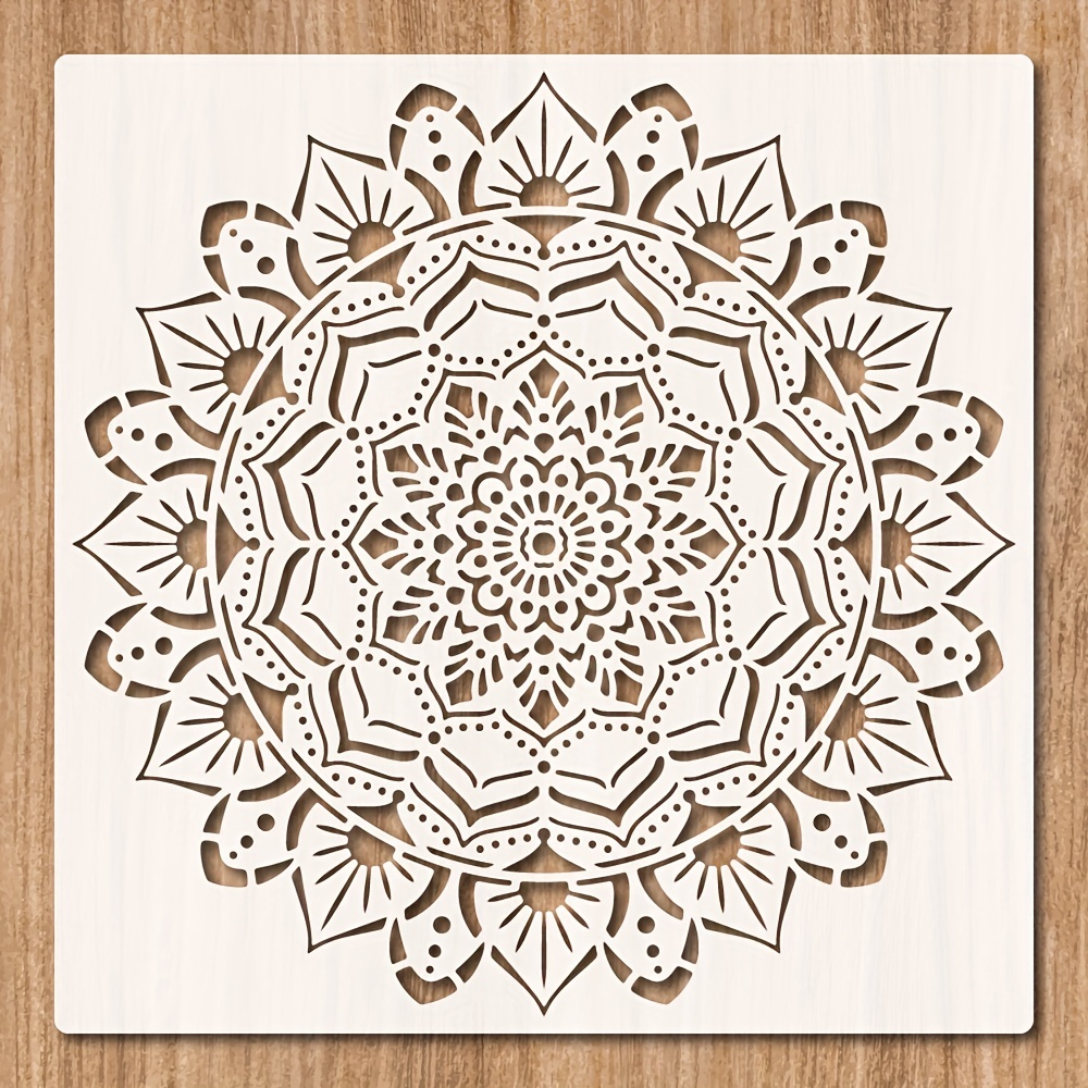 Zayookey 9 Pcs 12x12 Mandala Stencils, Reusable Moroccan Mandala Flower  Tile Stencil, Boho Furniture Stencils Dot Painting Template for Wall Floor  Art