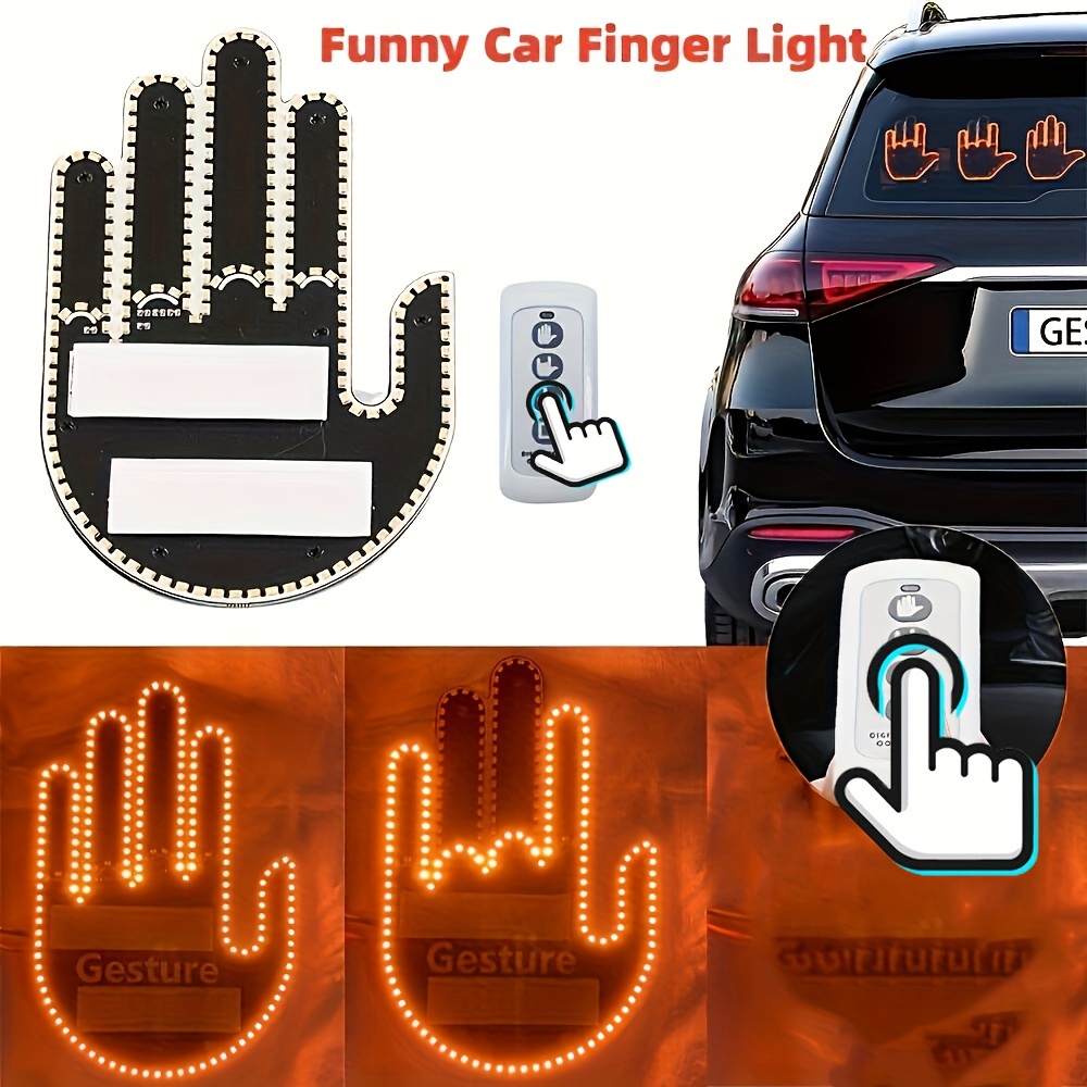 New Led Illuminated Gesture Light Car Finger Light With - Temu Italy