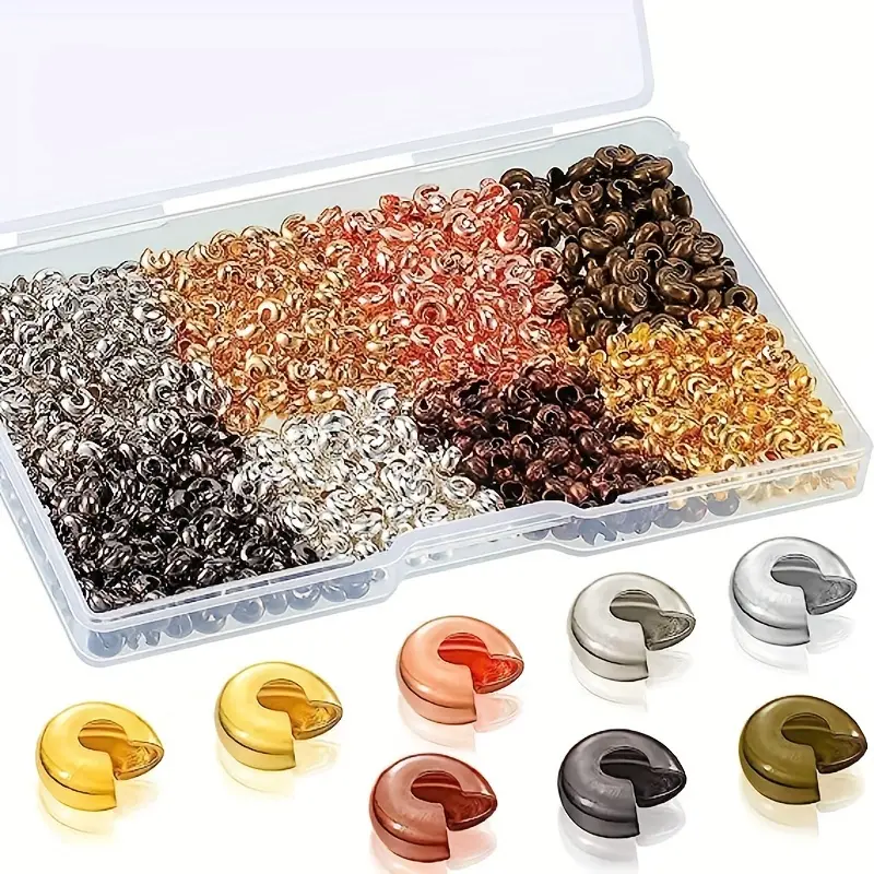 Colorful Crimp Bead Covers Half Round Open Crimp Beads - Temu