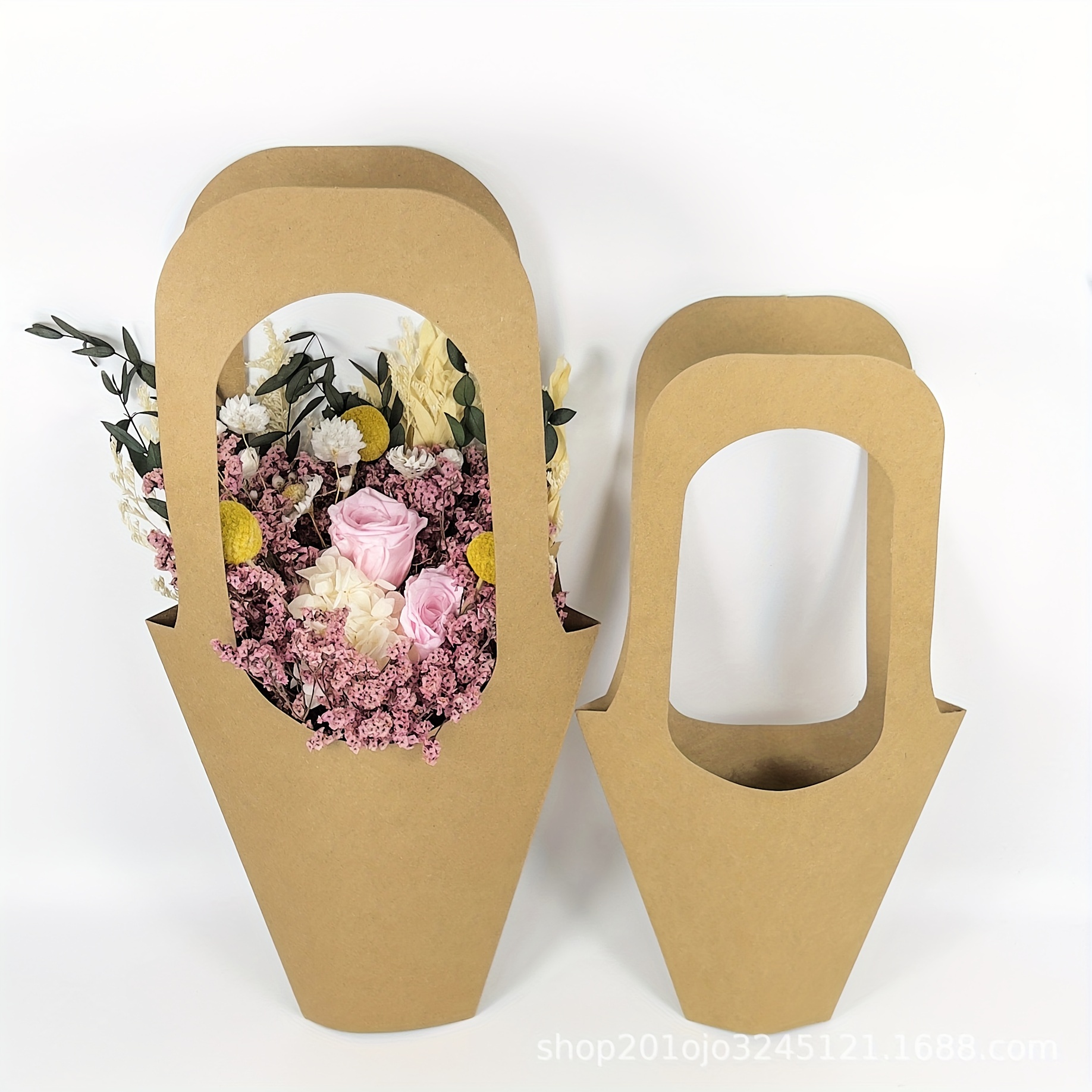 Flower Wrapping Paper Box, Simple Bouquet Carrying Kraft Paper Bag,  Carrying Bouquet Tote Bag, Fresh Flower Bouquet Supplies, Bouquet Gift Bag  For Valentine's Day - Temu