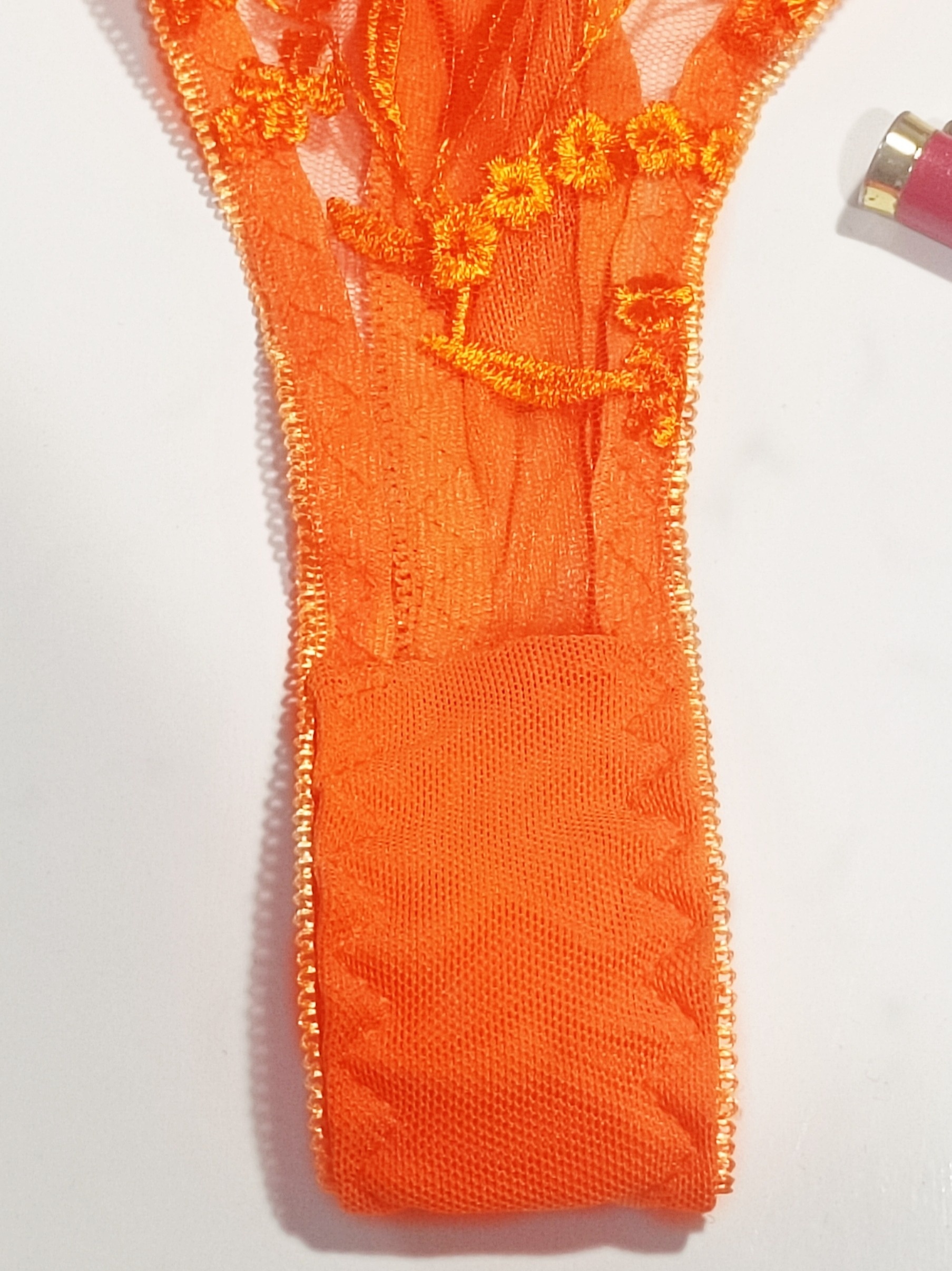 Bright mesh thong orange