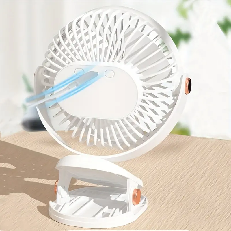 6 inch usb small fan mini student dormitory clip fan rechargeable desktop desktop bed brushless silent fan with light details 7