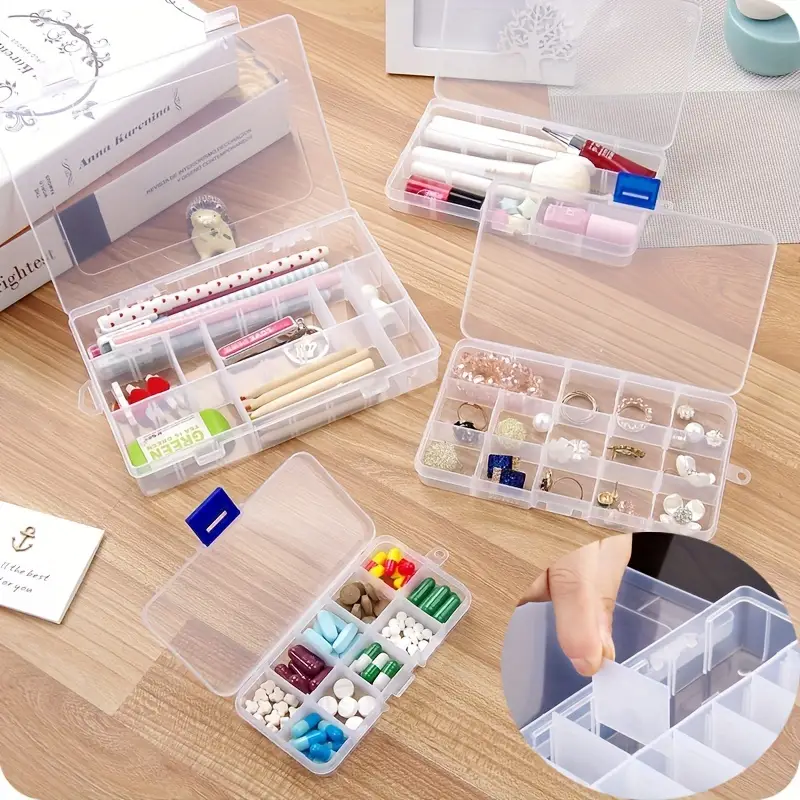 Small Plastic Transparent Jewelry Storage Box Portable - Temu