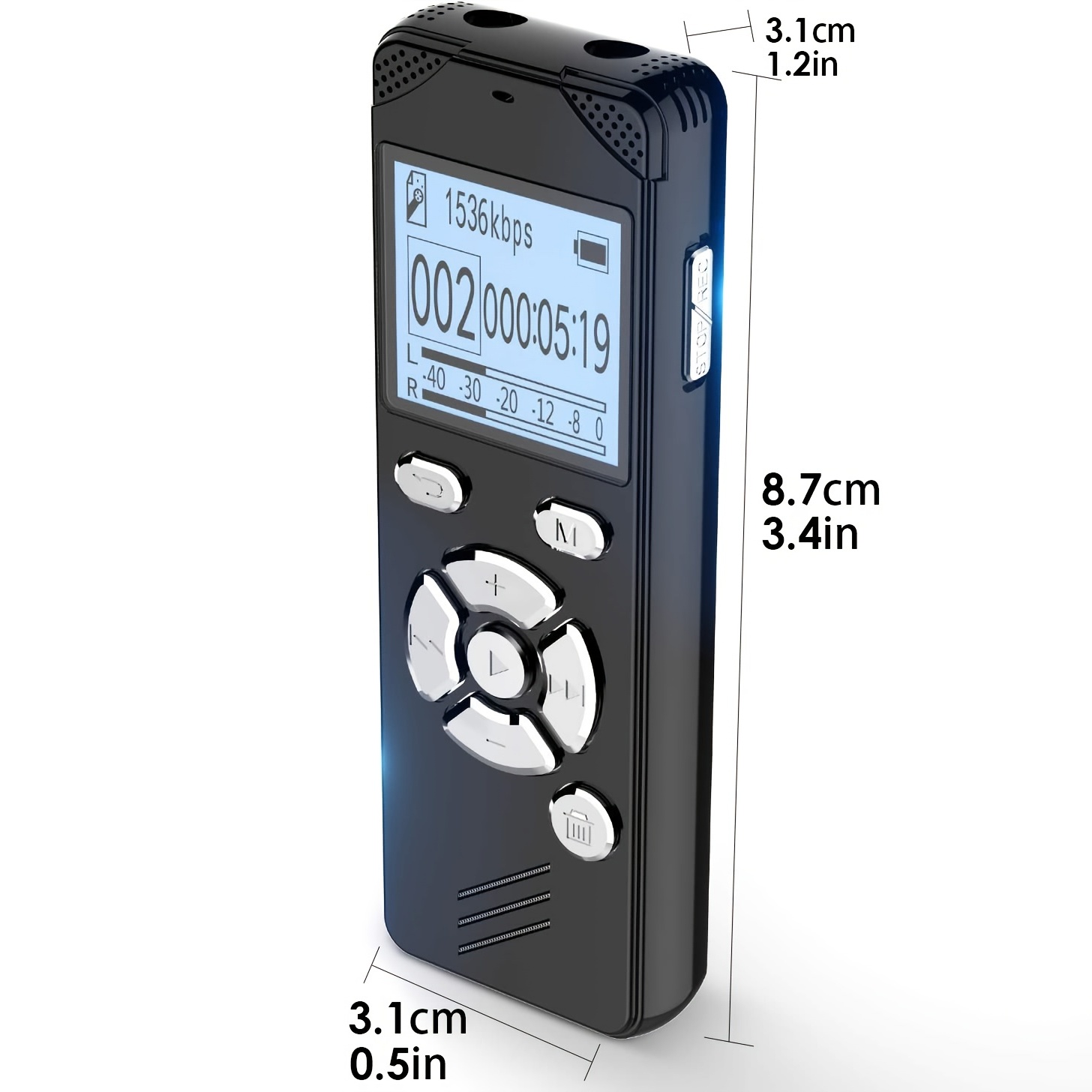 16 GB Original USB Grabadora de Voz Profesional 96 Horas de Audio Digital  Grabadora de Voz Del Dictáfono WAV, Reproductor de MP3 - PCubaFit