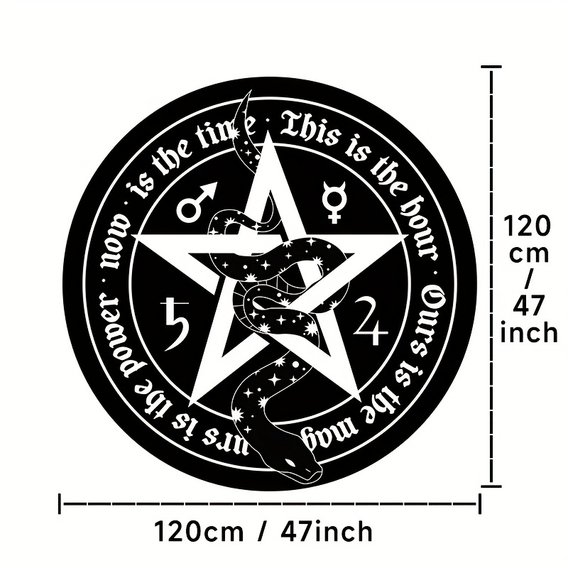 Gothic Magic Circle Pattern Round Rug