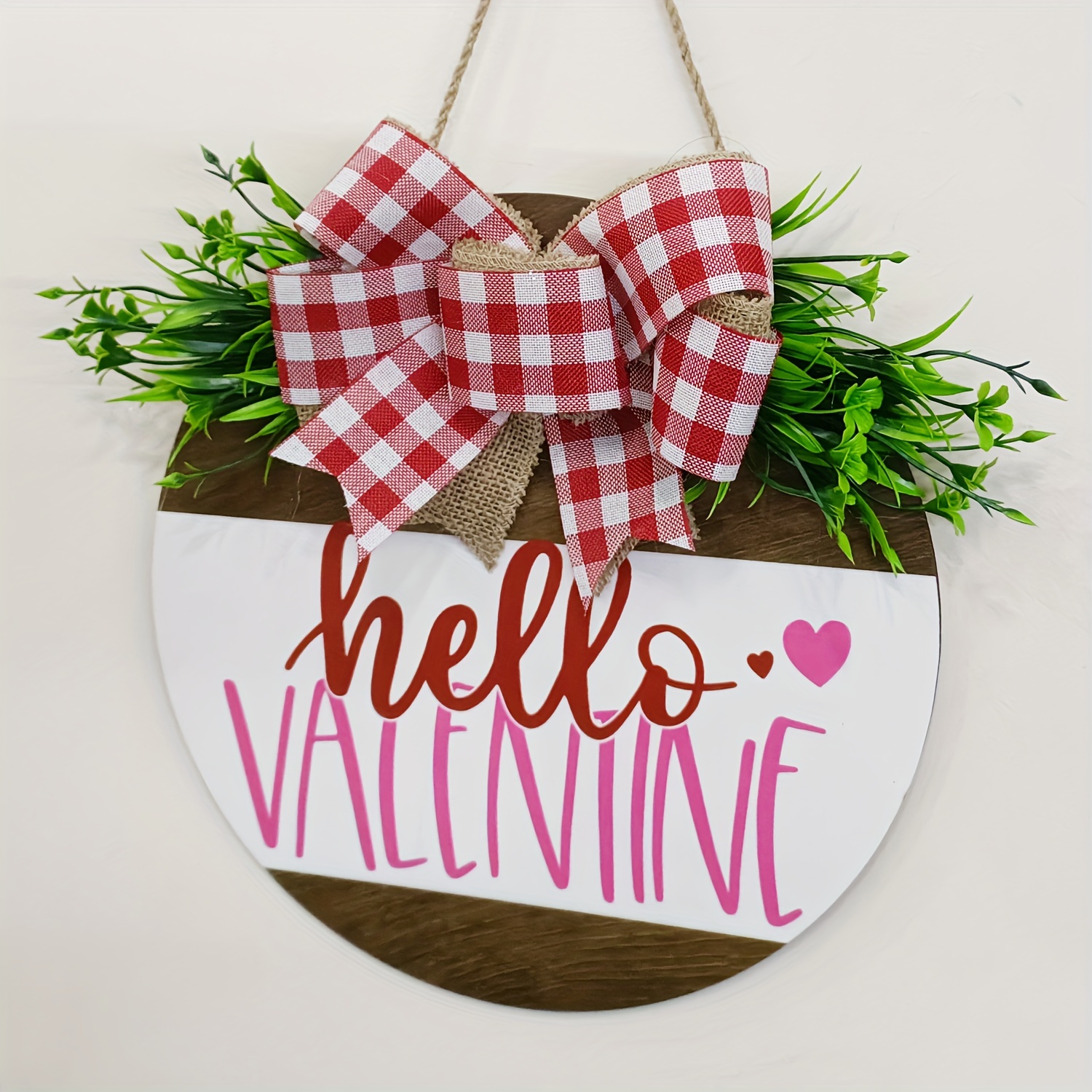 New Valentine's Day Wreath Hello Wooden Heart Wreath Spring - Temu