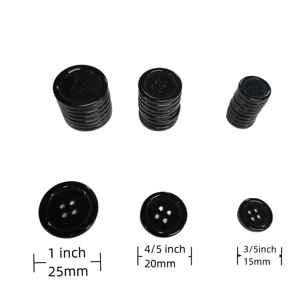 YaHoGa 40 botones negros de 1.18 pulgadas (1.181 in) botones grandes de  resina para manualidades, costura, manualidades, abrigos, ropa (1.18  pulgadas)