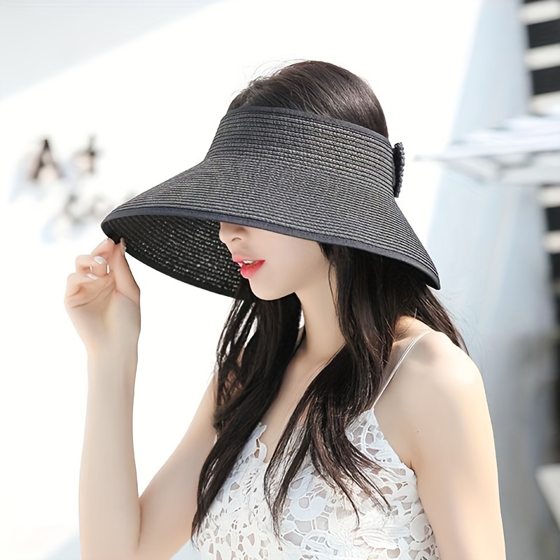 Straw Visor Hat for Women Sun Beach Casual Hat