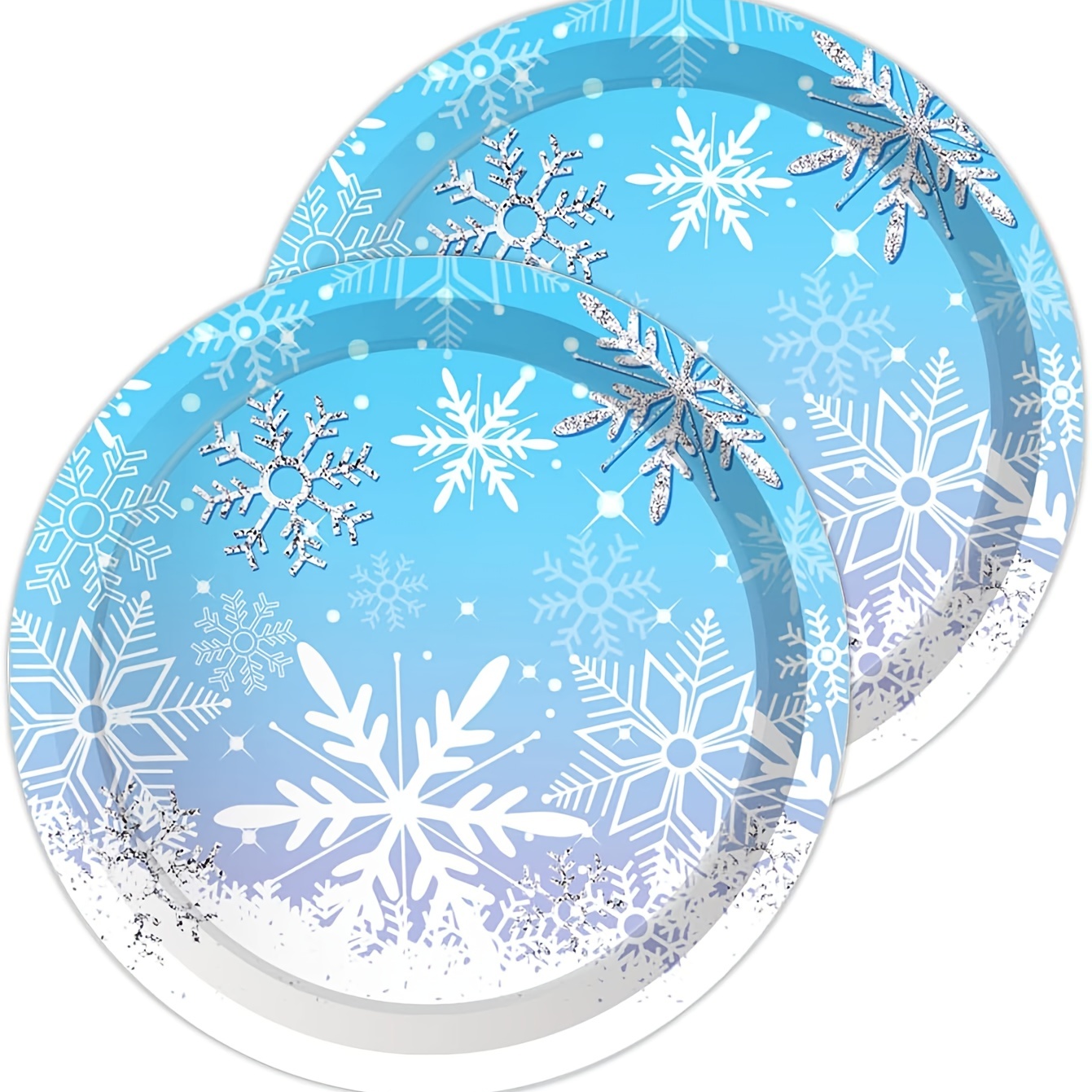 Winter Snowflake Party Plates Perfect For Christmas, Holiday  Celebrations, Baby Showers, Weddings, Bridal Showers, And New Year's Eve  Disposable Paper Plates In Blue And White Festive And Elegant Party