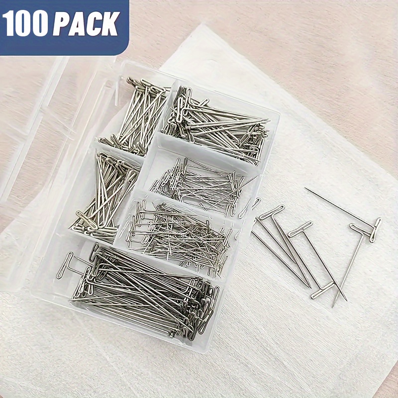 120 PCS T - Pins, Stainless Steel Wig T Pins 2 in (50 PCS) and (70