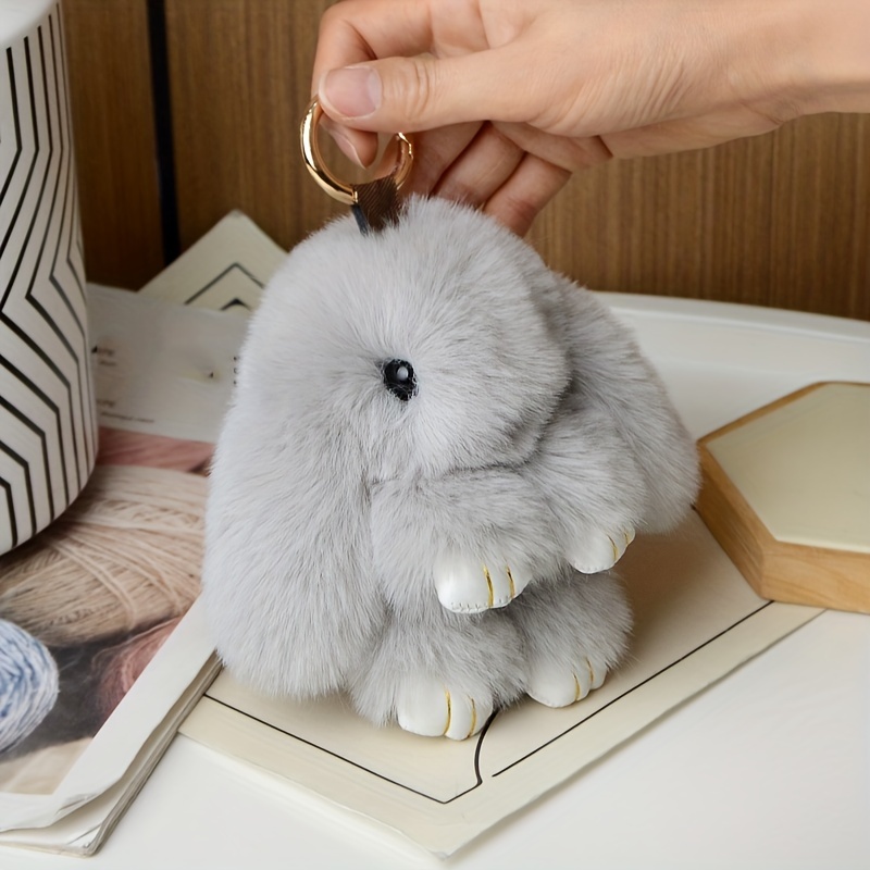 Simulated Rabbit Plush Cute Bunny Doll Key Chain Stuffed - Temu