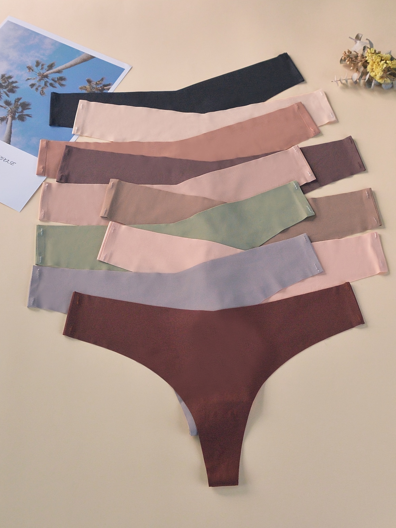 Seamless Solid Thongs Soft Comfy Stretchy Intimates Panties - Temu