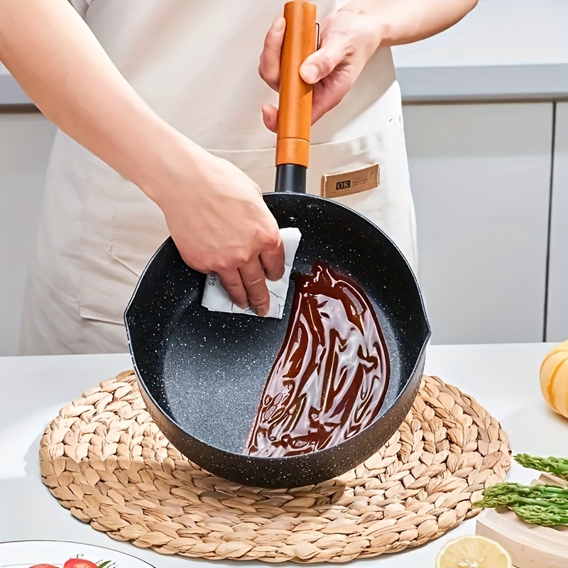 Non stick Square Frying Pan With Wooden Handle Perfect For - Temu