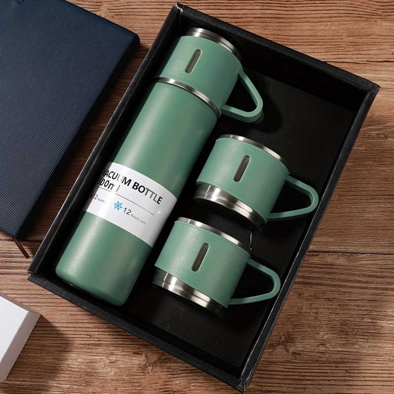 Stay Hydrated On-the-go: Stainless Steel Vacuum Insulated Water Bottle With  Cup & Portable Thermal Coffee Mug - Temu Australia