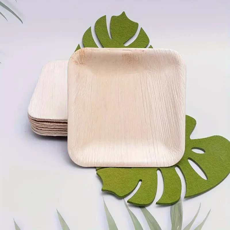 Palm Leaf Plates Bamboo Paper Plates Disposable Dinner - Temu
