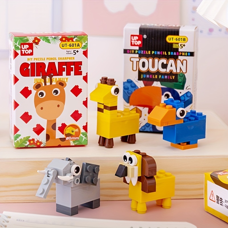 6pcs Creative Cute Cartoon Toy Building Blocks Plastic Pencil