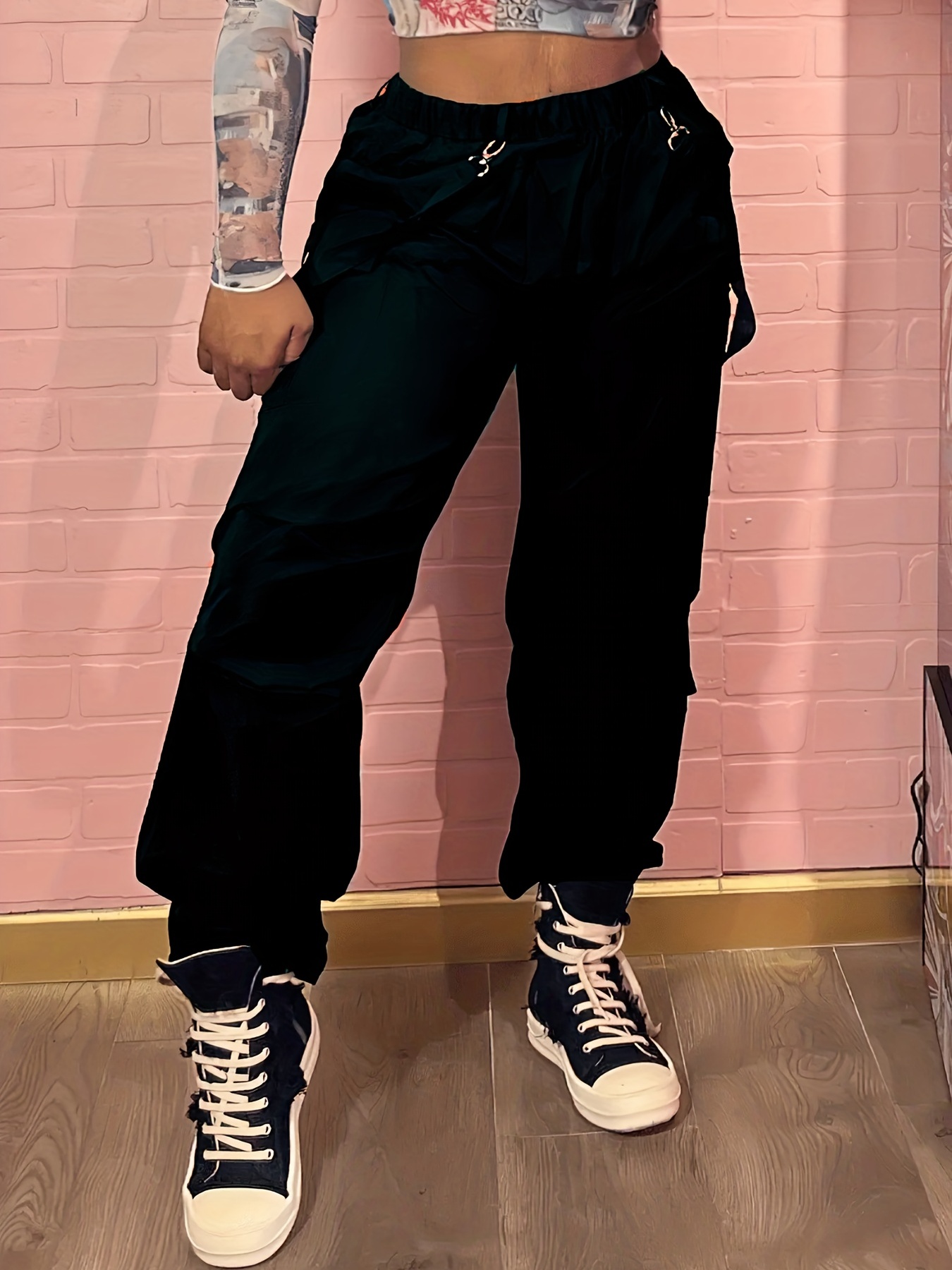  Miyaomn Pantalones cargo sólidos de moda para mujer