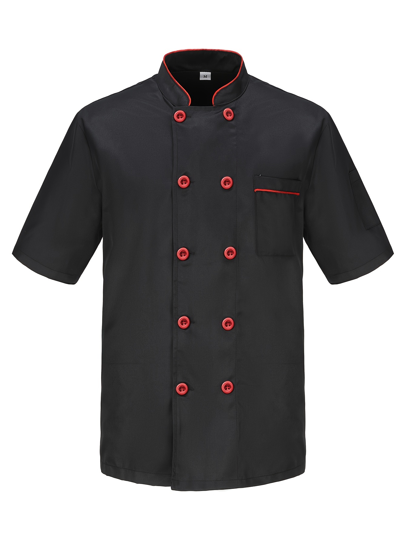 Men's Cooking Chef Shirt Coat Kitchen Wear Solid Button Up Clothes - Temu