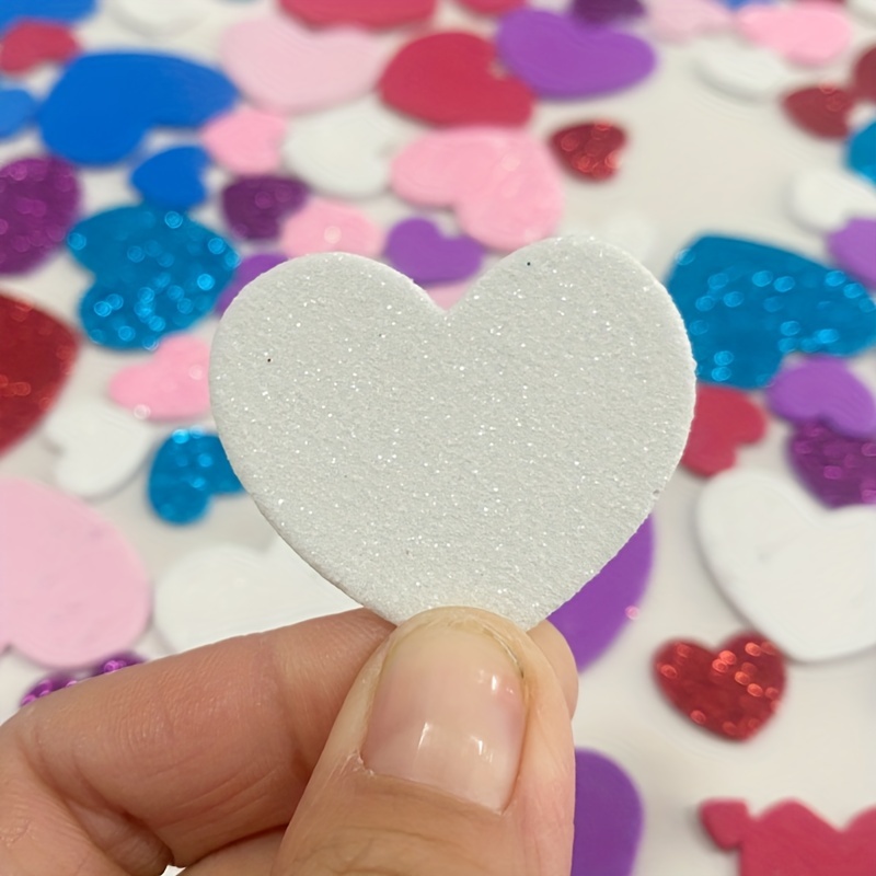 1bag/LOT.Mixed glitter heart foam stickers Baby room decoration Early  learning educational toys Kindergarten craft diy toys OEM