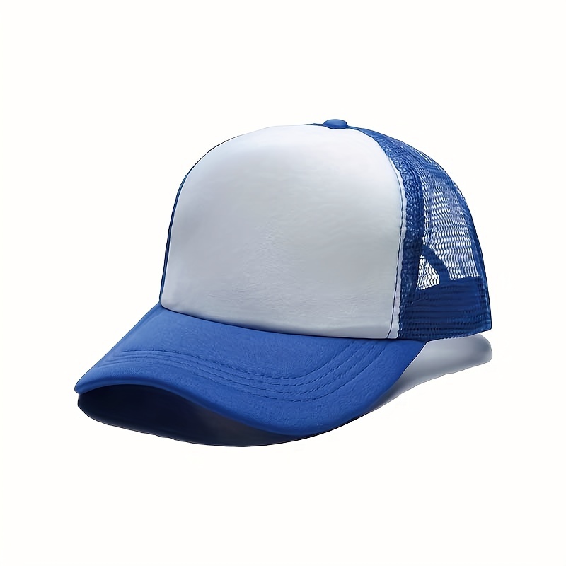 Simple Color Block Trucker Hat unisex Mesh Breathable Baseball Casual Sunshade Lightweight Dad Hats for Women Men,Temu