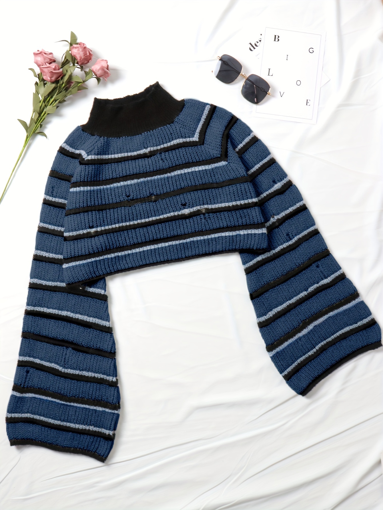 Plus size striped on sale turtleneck