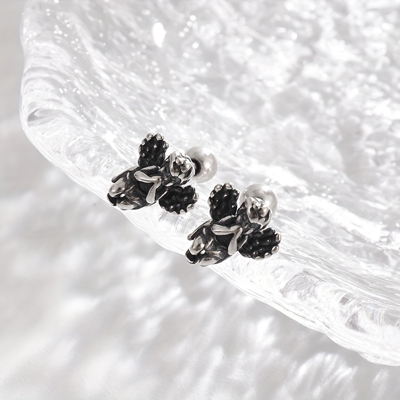 Men's Gothic Angel Stud Earrings, Party Jewelry