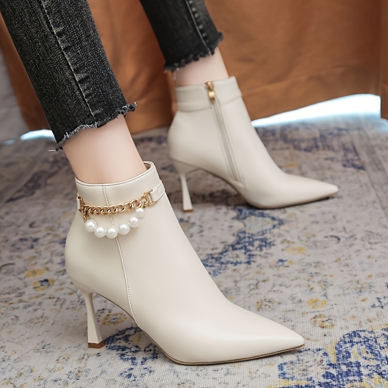 Pearl store heel booties