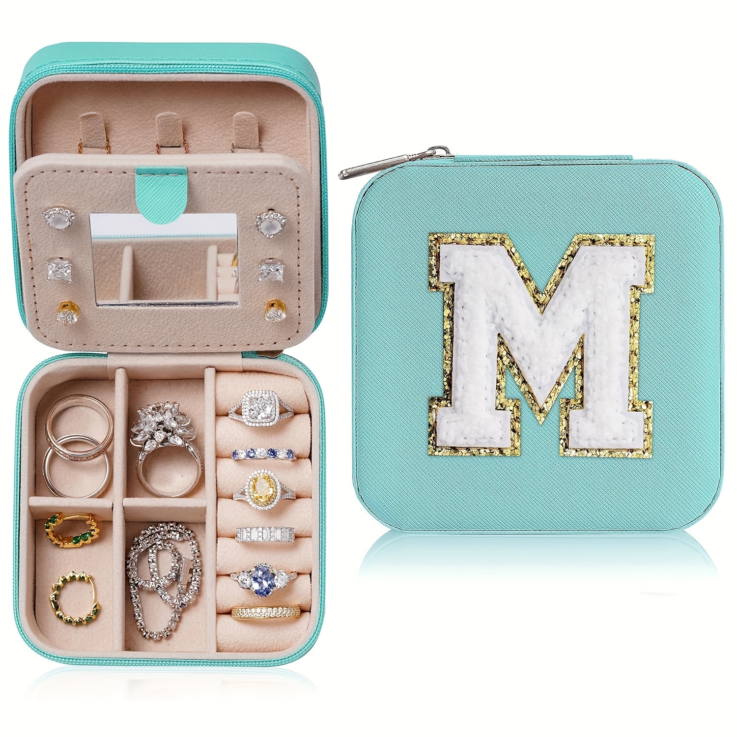 Simple Mini Soldi Color Jewelry Box Lightweight Travel Rings - Temu