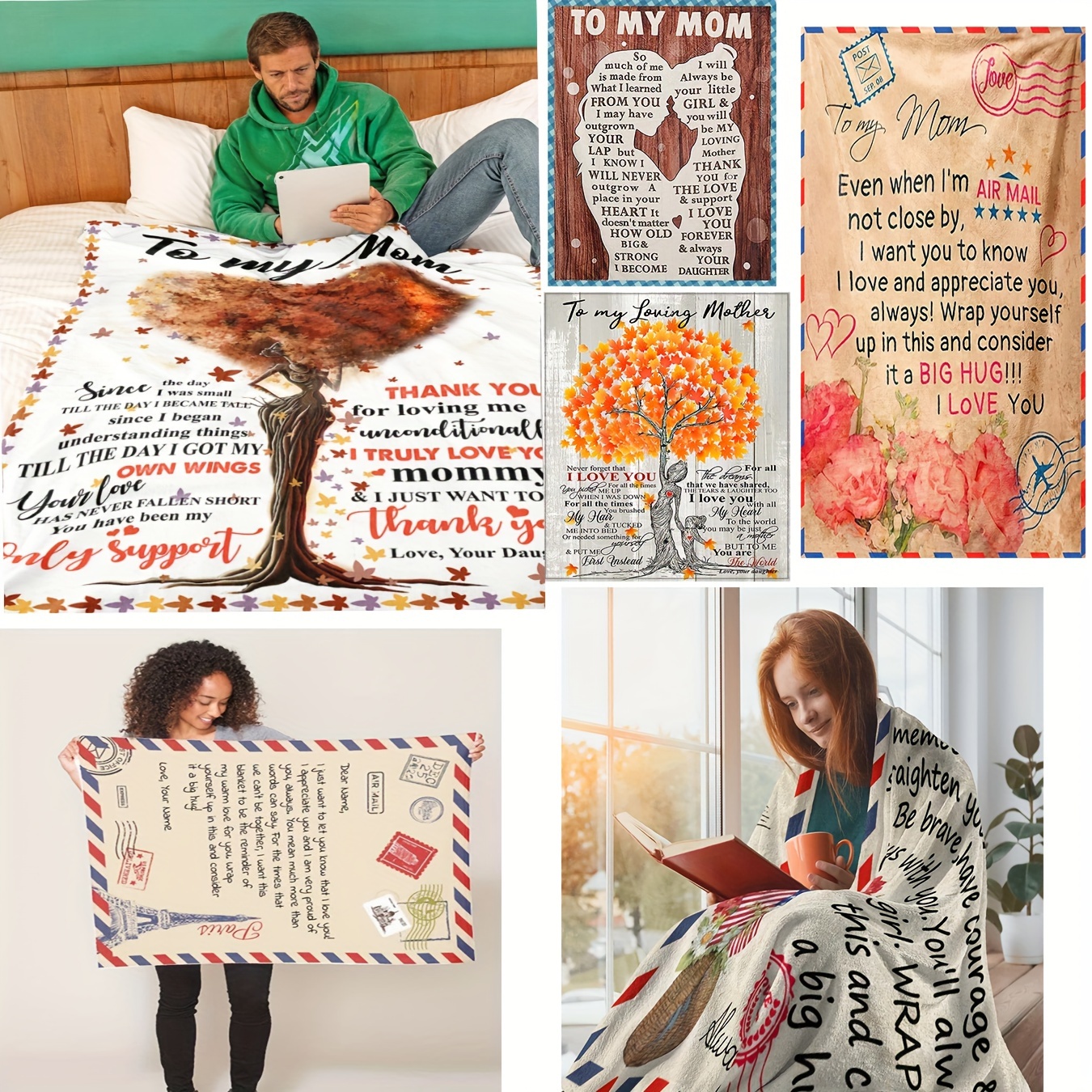 Gifts for Mom from Daughter or Son - to My Mom Blanket Mother's  Day,Thanksgiving,Christmas,Birthday Gifts for Mom Soft Flannel Hug Mother  Letter Throw