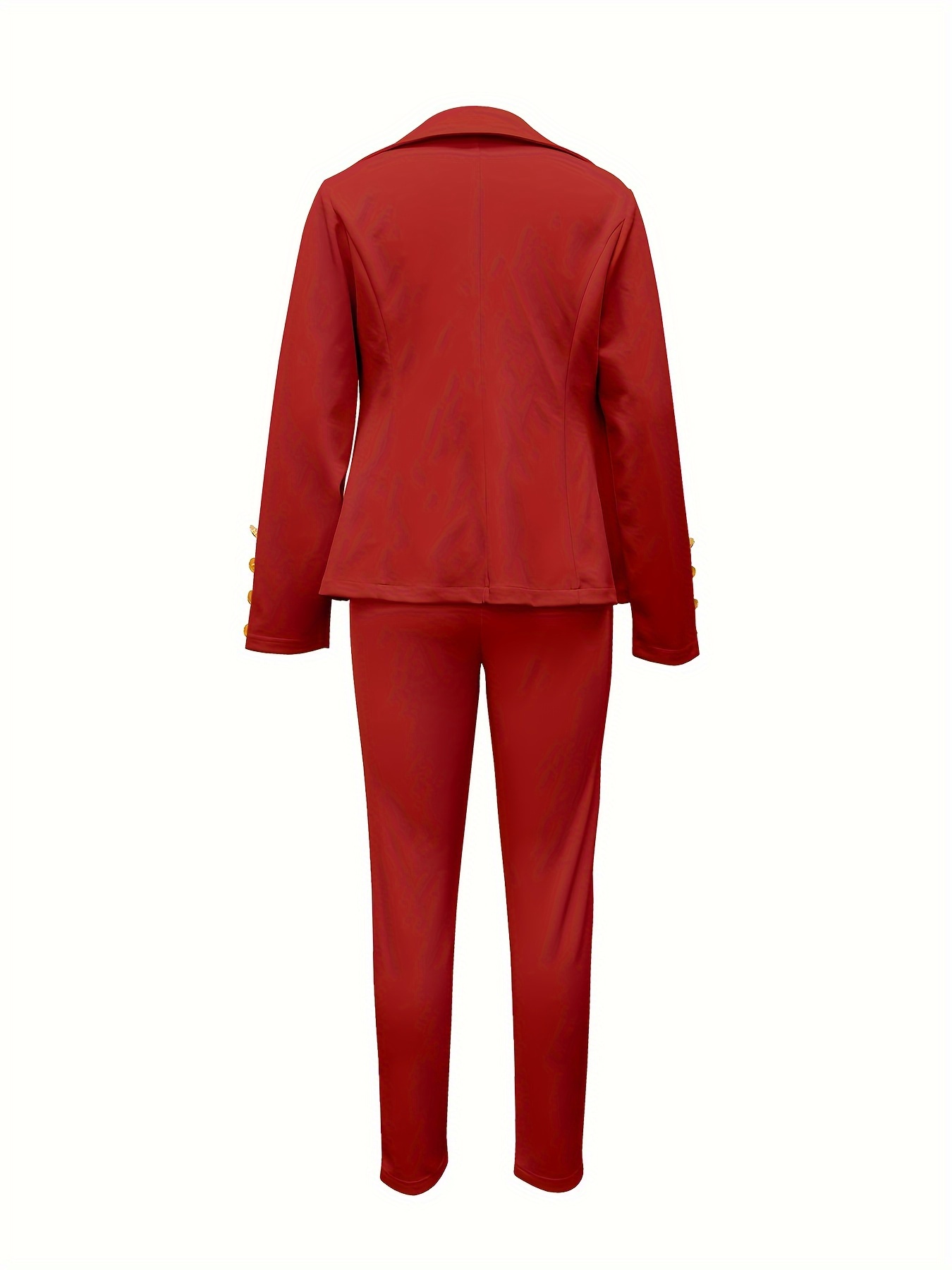 Business Women's 2-Piece Set Fashion Slim Solid Color Long Suit Jacket +  Slim Pants Suit Ladies Casual Office Wear (Color : Blue, Size : Medium) :  : Clothing, Shoes & Accessories