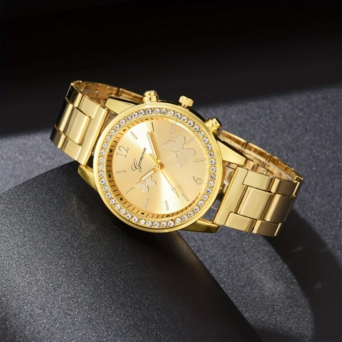 Reloj de Mujer Dorado Plateado Geneva Análogo Quartz Moda Mujer Regalo