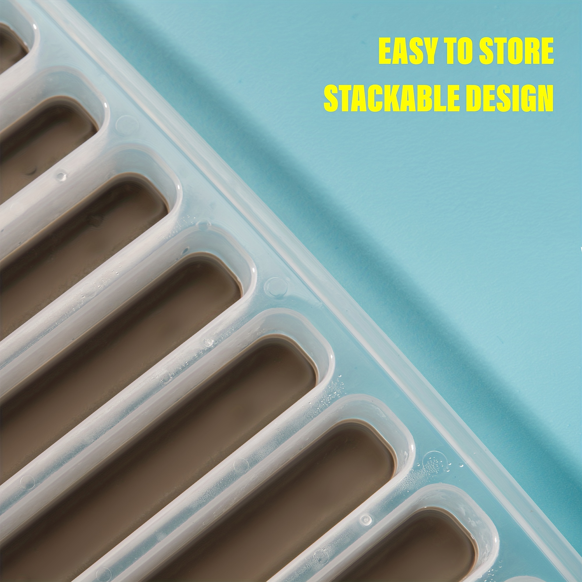 Silicone Narrow Ice Stick Cube Trays With Easy Push And Pop Out