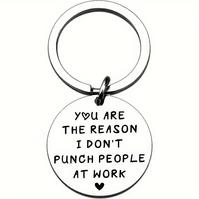 Stainless Steel Keychain Reason Don't Punch People Work Gift Temu Canada