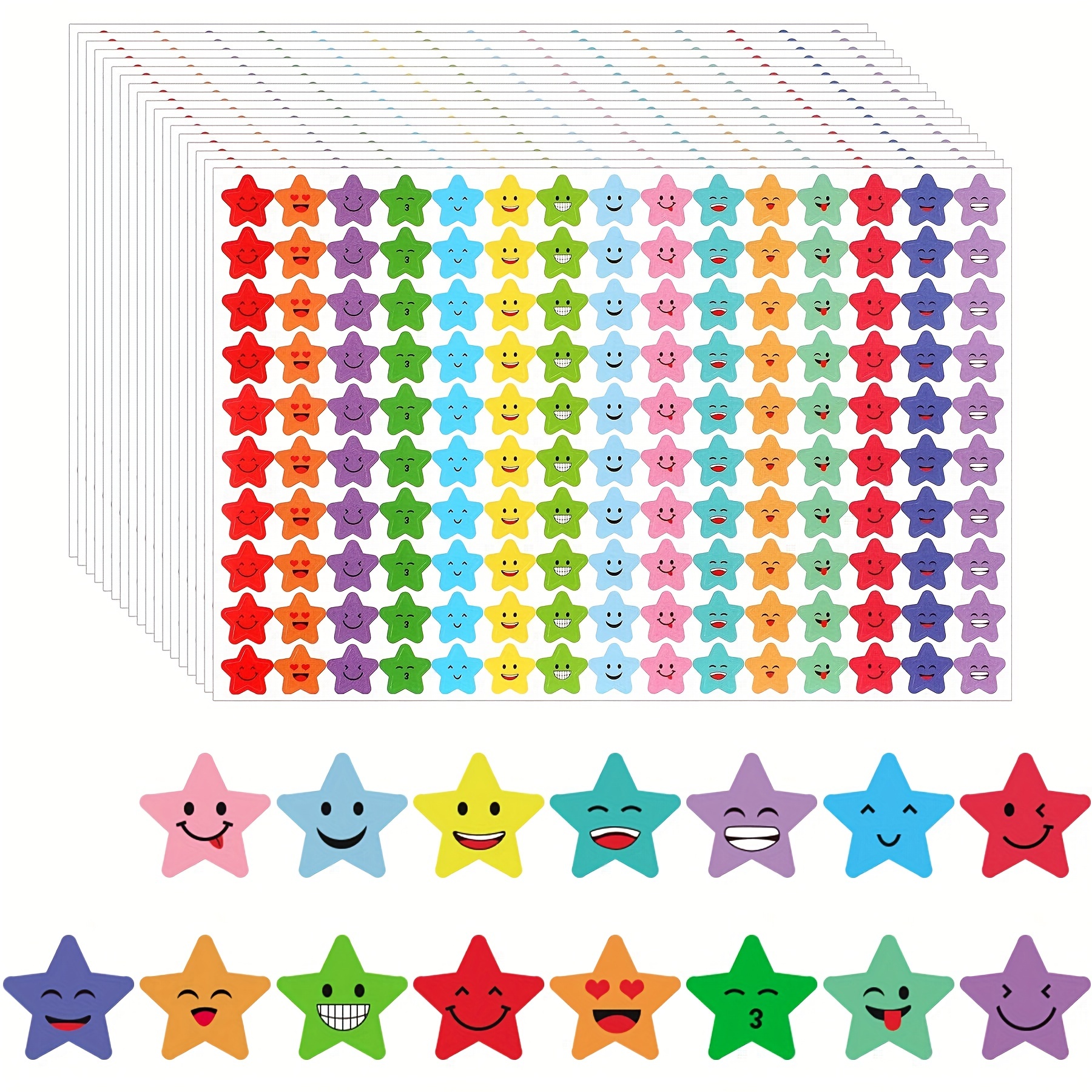 Holographic Rainbow Small Star Stickers For Kids Reward - Temu
