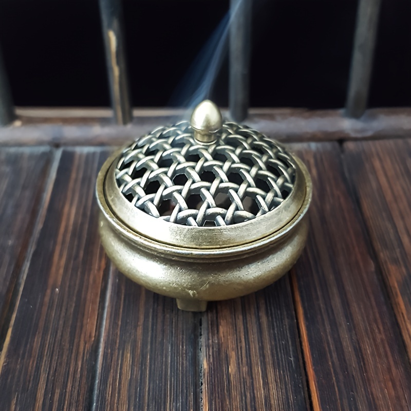Image of Mini Hollow Incense Holder With Zen-inspired Thread Holder, Home Tea Set Accessory Sandalwood Incense Tray Stand