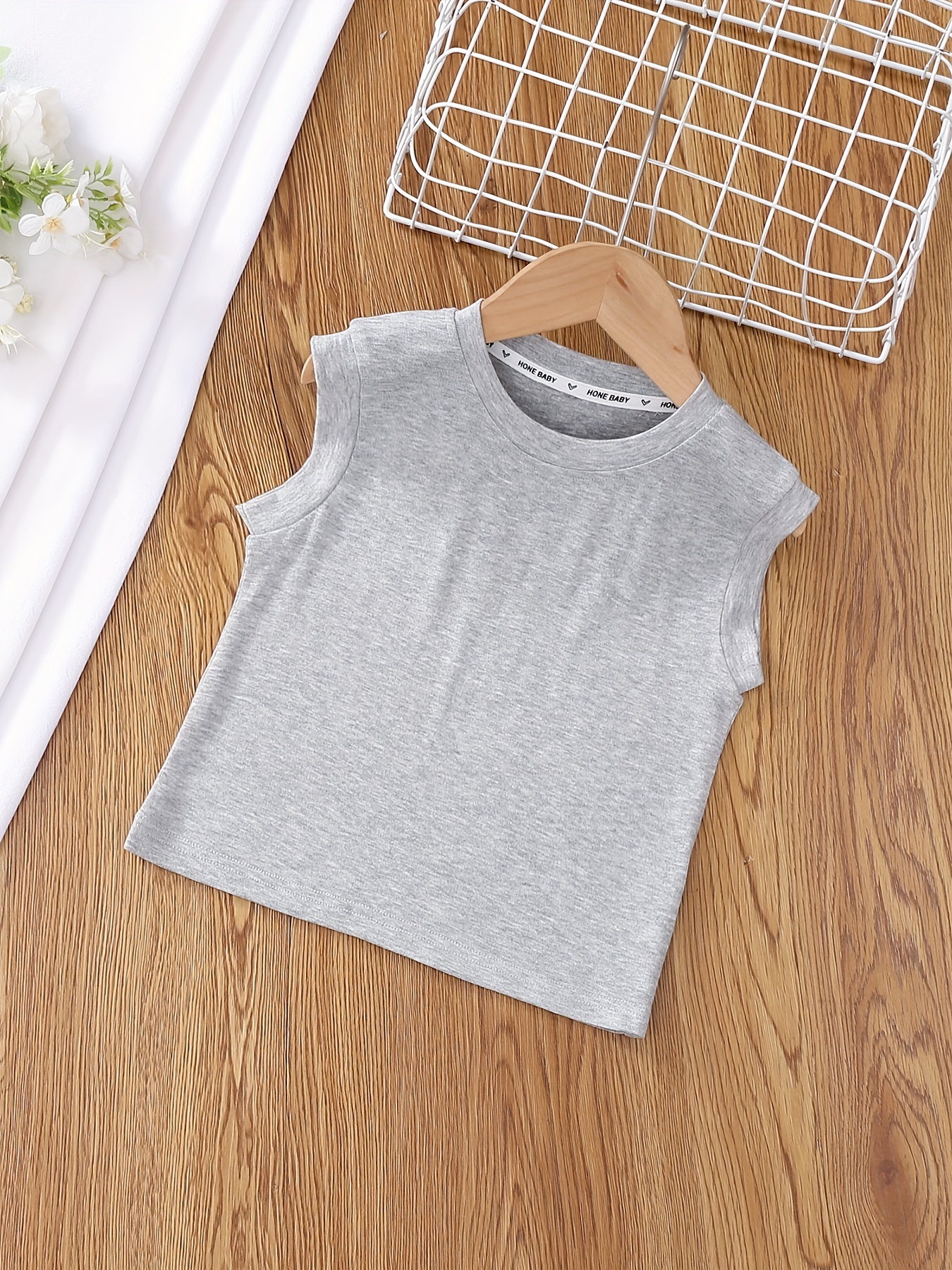 Girls Sleeveless Denim Vest Top and Cake Skort Set